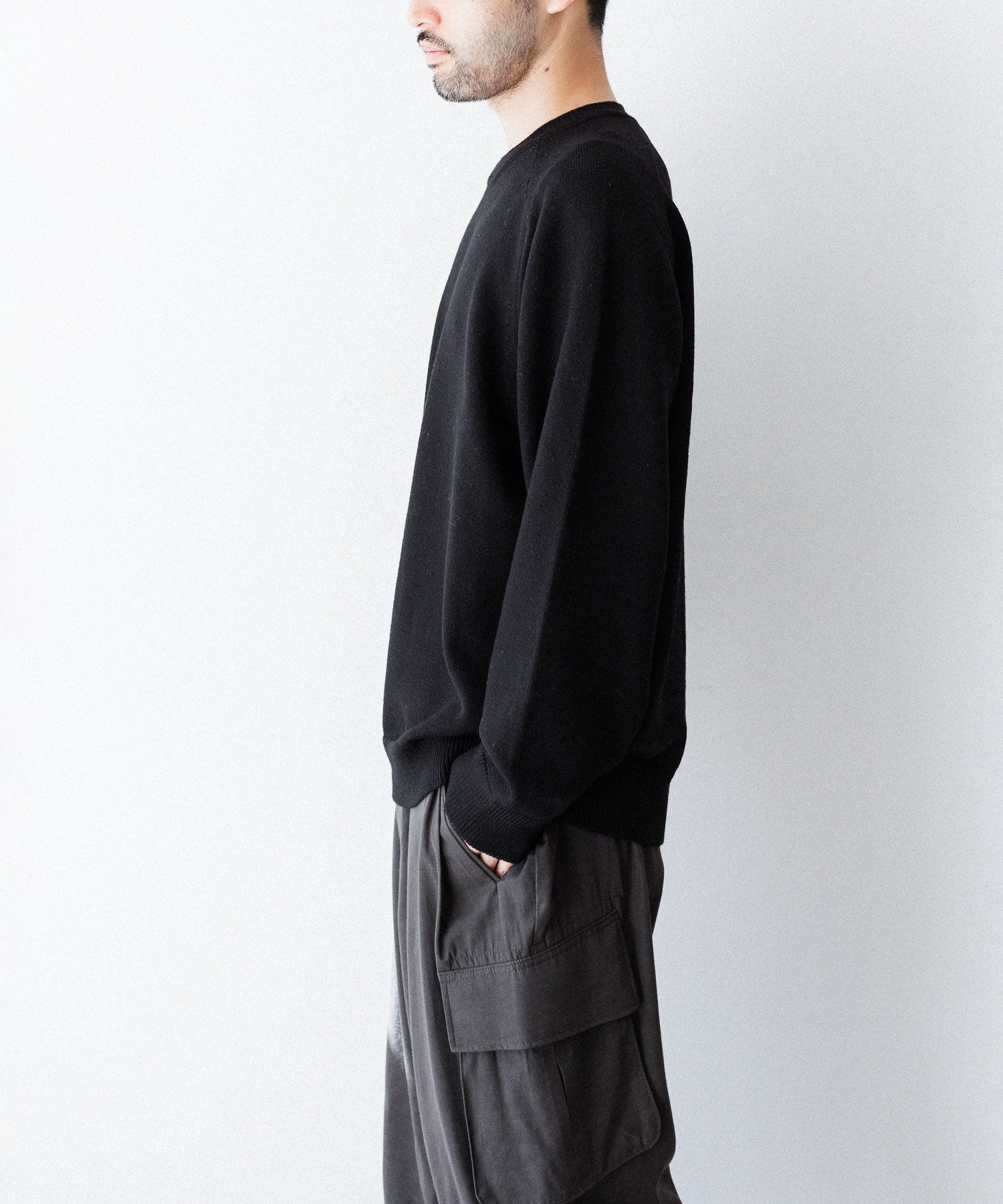 OVY L Crew Neck Sweat ブラック　ピグメント Original Fabric Basic Crew Neck Sweat (black) | OVY