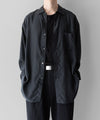 【stein】OVERSIZED CUPRO LS SHIRT - BLACK