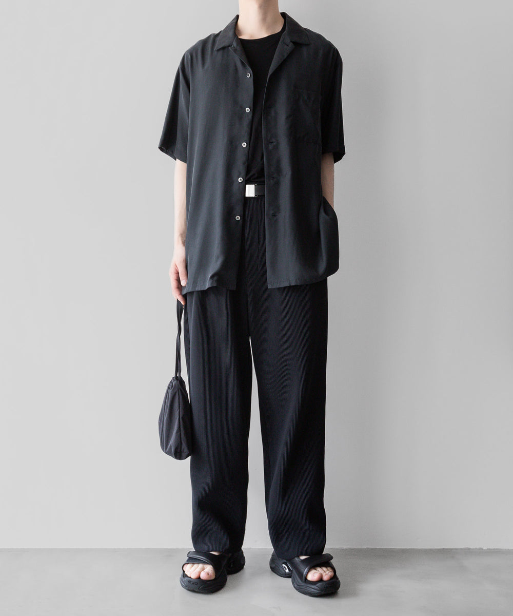 ssstein stein(シュタイン)の24SSコレクション 公式通販サイトsession福岡セレクトショップOVERSIZED CUPRO OPEN COLLAR SS SHIRTのBLACK