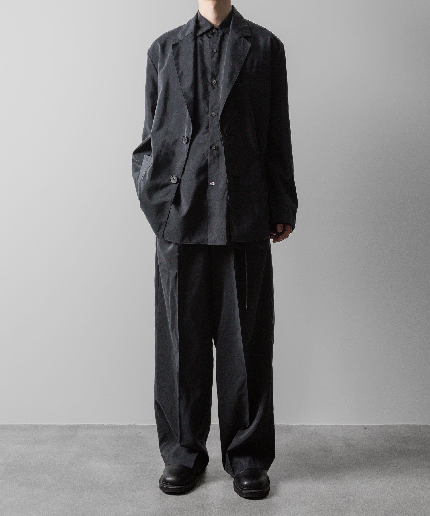 ssstein(シュタイン)の24AWコレクション SILK NYLON EASY WIDE TROUSERS - BLACK 公式通販サイトsession福岡セレクトショップ