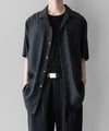 【ssstein】OVERSIZED CUPRO OPEN COLLAR SS SHIRT - BLACK
