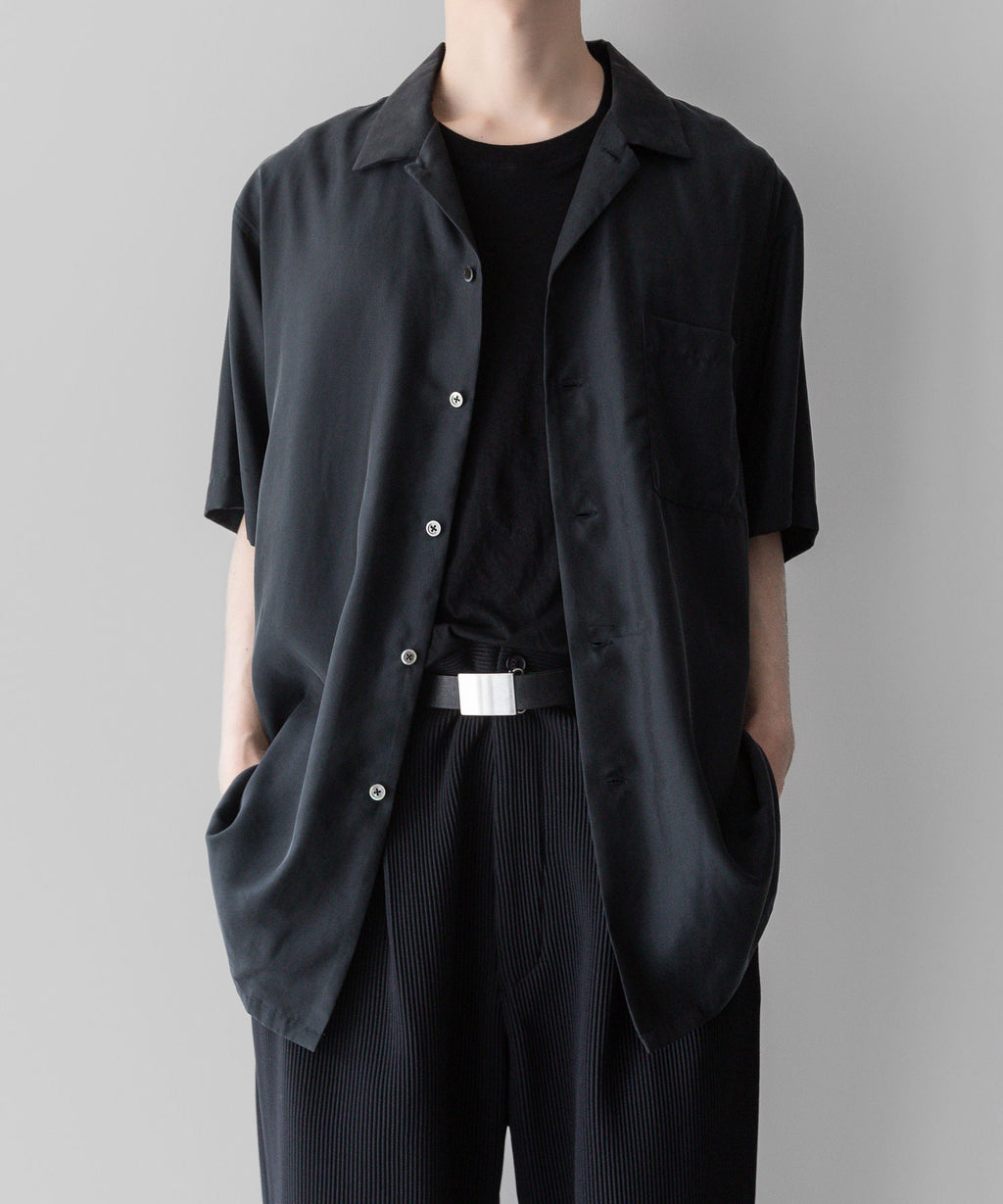 ssstein stein(シュタイン)の24SSコレクション 公式通販サイトsession福岡セレクトショップOVERSIZED CUPRO OPEN COLLAR SS SHIRTのBLACK