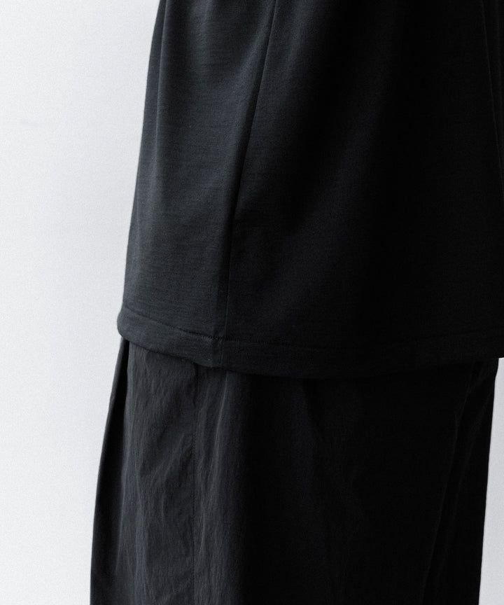 【INTÉRIM】    EXTRA FINE MERINO WOOL JERSEY S/S TEE - BLACK