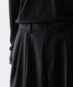 画像をギャラリービューアに読み込む, SUBLATIONS サブレーションズのSUPER140 3TUCK BAGGY TROUSERSのBLACK 公式通販サイトsession福岡セレクトショップ
