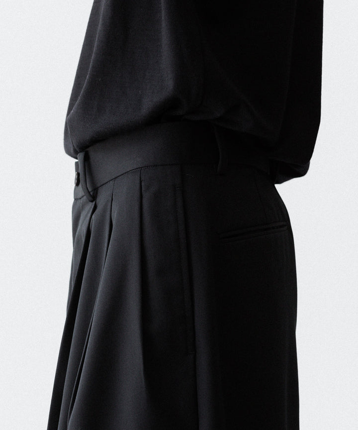 SUBLATIONS サブレーションズのSUPER140 3TUCK BAGGY TROUSERSのBLACK 公式通販サイトsession福岡セレクトショップ