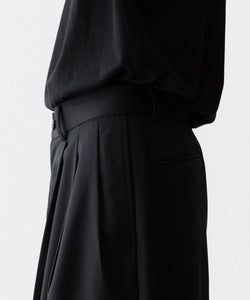 パンツ SUBLATIONS SUPER140 3TUCK BAGGY TROUSERS SUPER140 3TUCK BAGGY TROUSERS .14【BLACK】 – SUBLATIONS