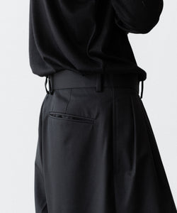 パンツ SUBLATIONS SUPER140 3TUCK BAGGY TROUSERS SUPER140 3TUCK BAGGY TROUSERS .14【BLACK】 – SUBLATIONS