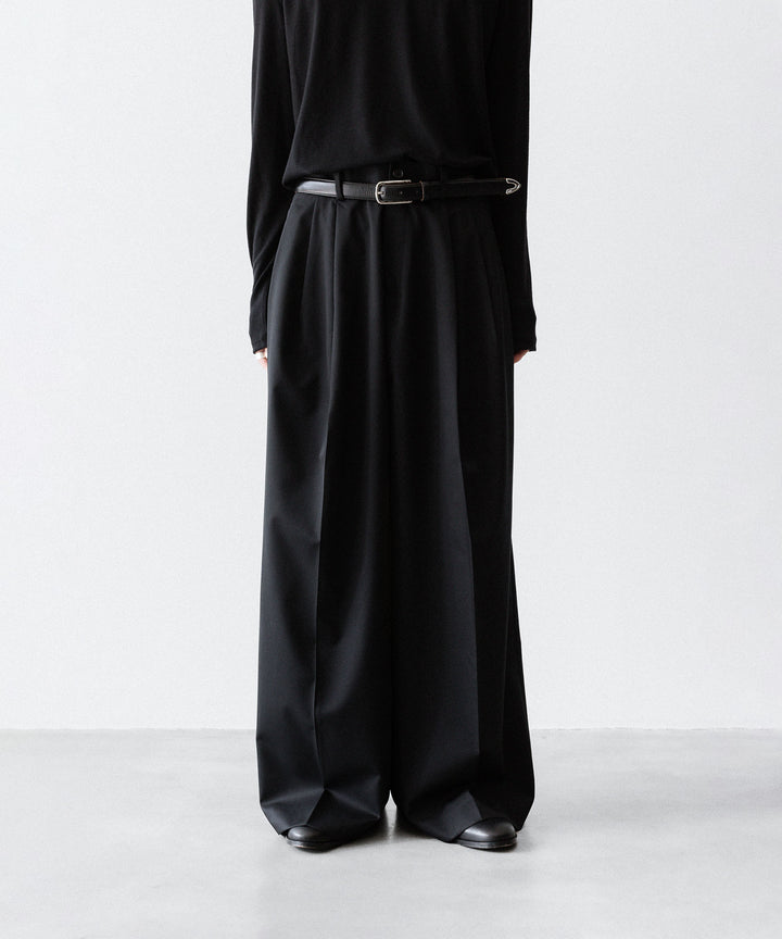 SUBLATIONS サブレーションズのSUPER140 3TUCK BAGGY TROUSERSのBLACK 公式通販サイトsession福岡セレクトショップ