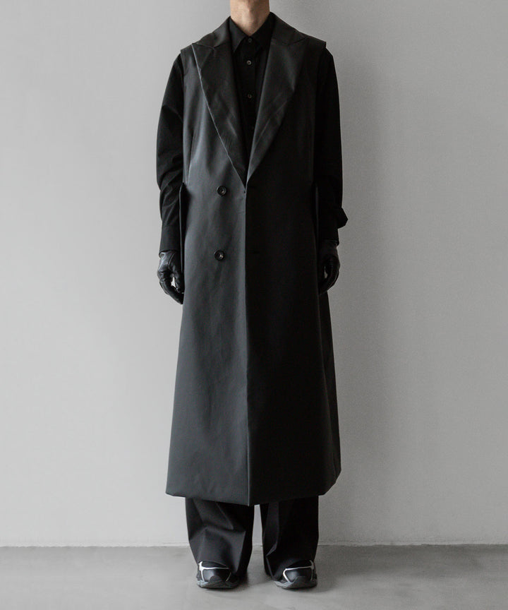 stein(シュタイン)の24SSコレクションNO SLEEVE LONG COATのBLACK (COATING)