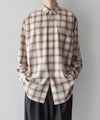 【INTÉRIM】SUPIMA WOOL CHECK REGULAR COLLAR SHIRT - BROWN