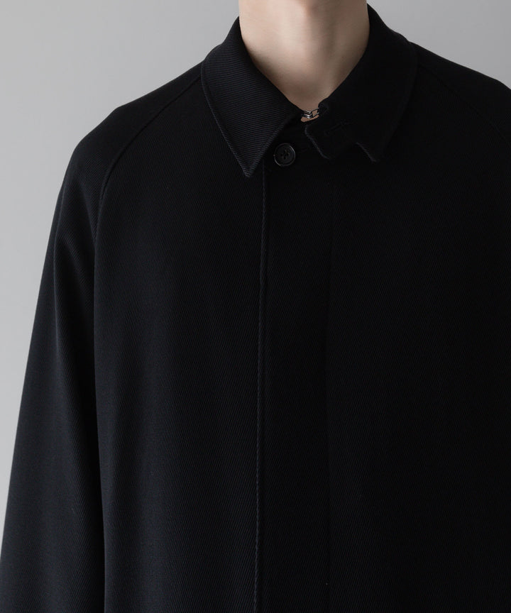 【INTÉRIM】インテリムのFLUID WOOL TRICOTINE SINGLE RAGLAN COAT - BLACK公式通販サイトsession福岡セレクトショップ