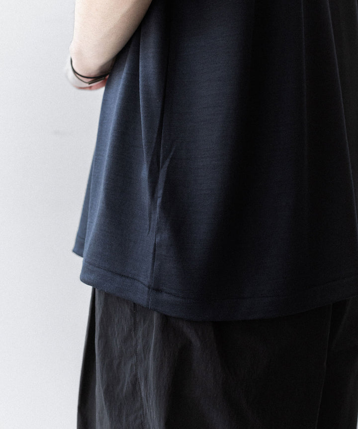 【INTÉRIM】    EXTRA FINE MERINO WOOL JERSEY S/S TEE - D.NAVY