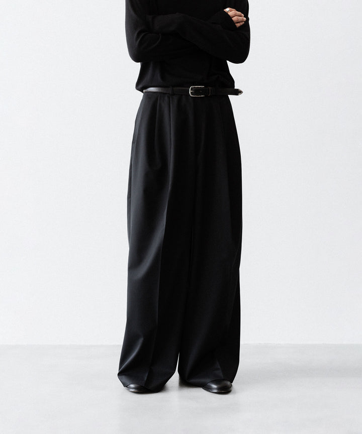 SUBLATIONS サブレーションズのSUPER140 3TUCK BAGGY TROUSERSのBLACK 公式通販サイトsession福岡セレクトショップ