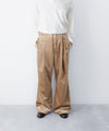 【ANTHEM A】COTTON VELVET DOUBLE PLEATS EASY TROUSERS - BEIGE