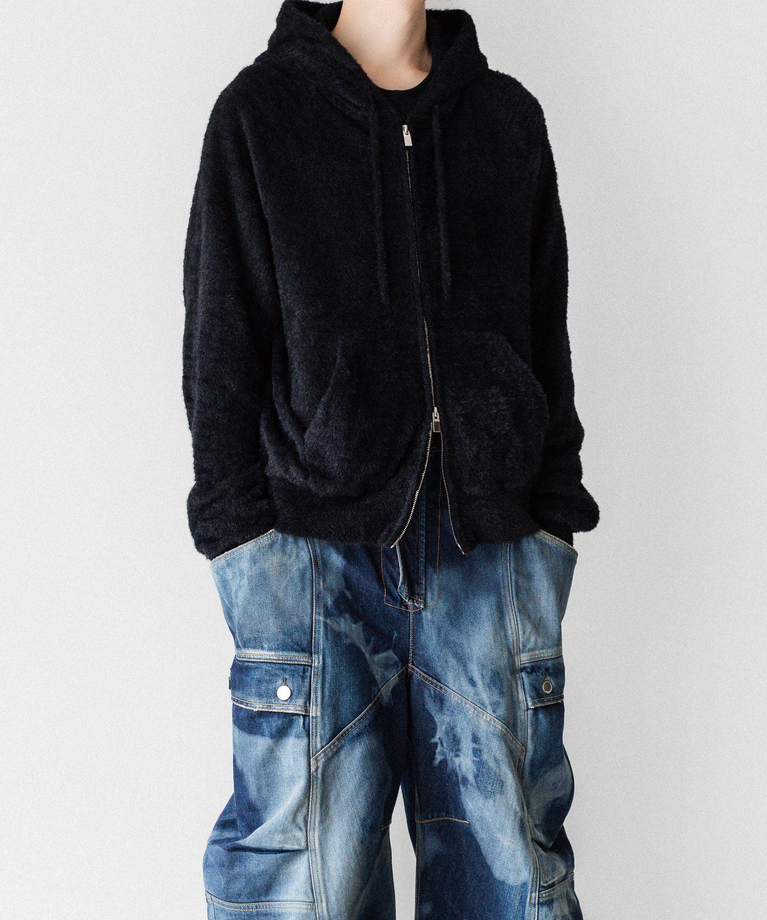VEIN ヴェインのMALL YARN JERSEY ZIP UP HOODIE - BLACKの公式通販サイトsession福岡セレクトショップ
