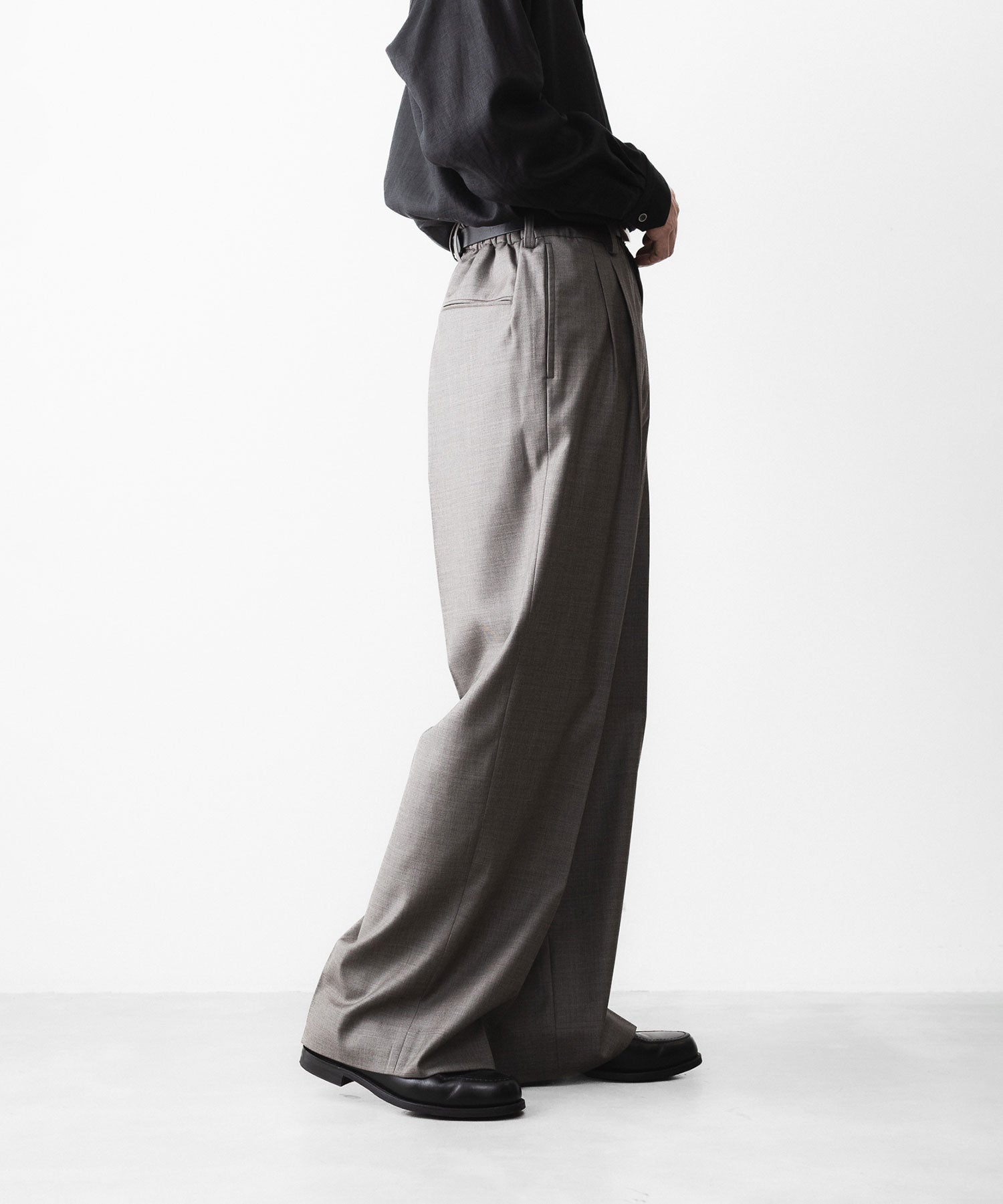 ssstein / シュタイン】EXTRA FINE WOOL EASY LONG WIDE TROUSERS