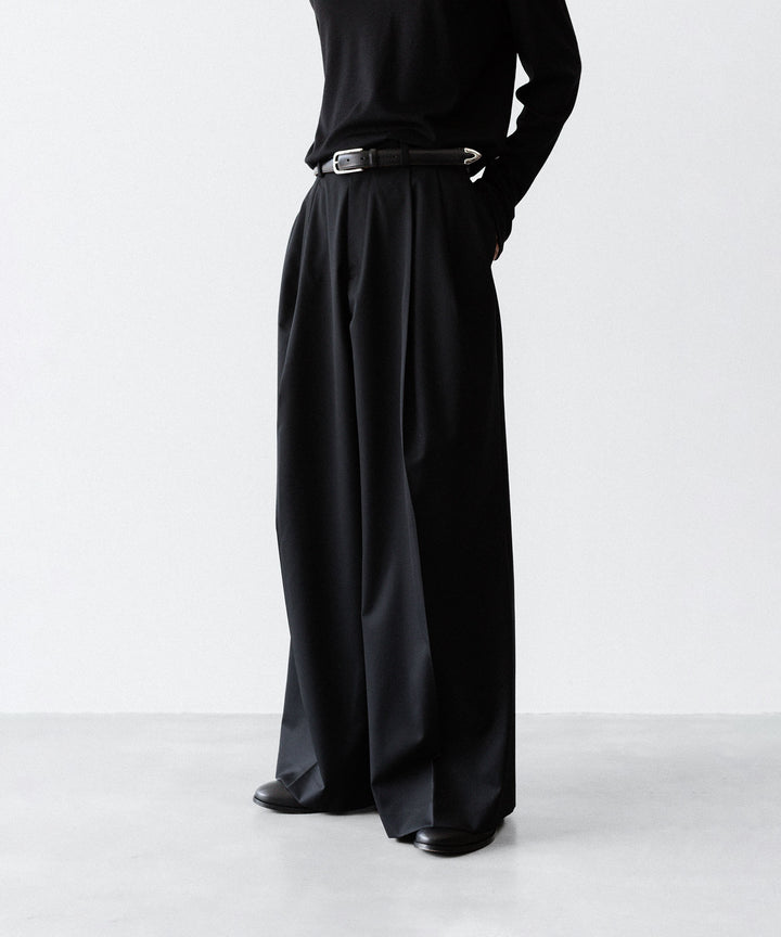 SUBLATIONS サブレーションズのSUPER140 3TUCK BAGGY TROUSERSのBLACK 公式通販サイトsession福岡セレクトショップ