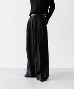 画像をギャラリービューアに読み込む, SUBLATIONS サブレーションズのSUPER140 3TUCK BAGGY TROUSERSのBLACK 公式通販サイトsession福岡セレクトショップ
