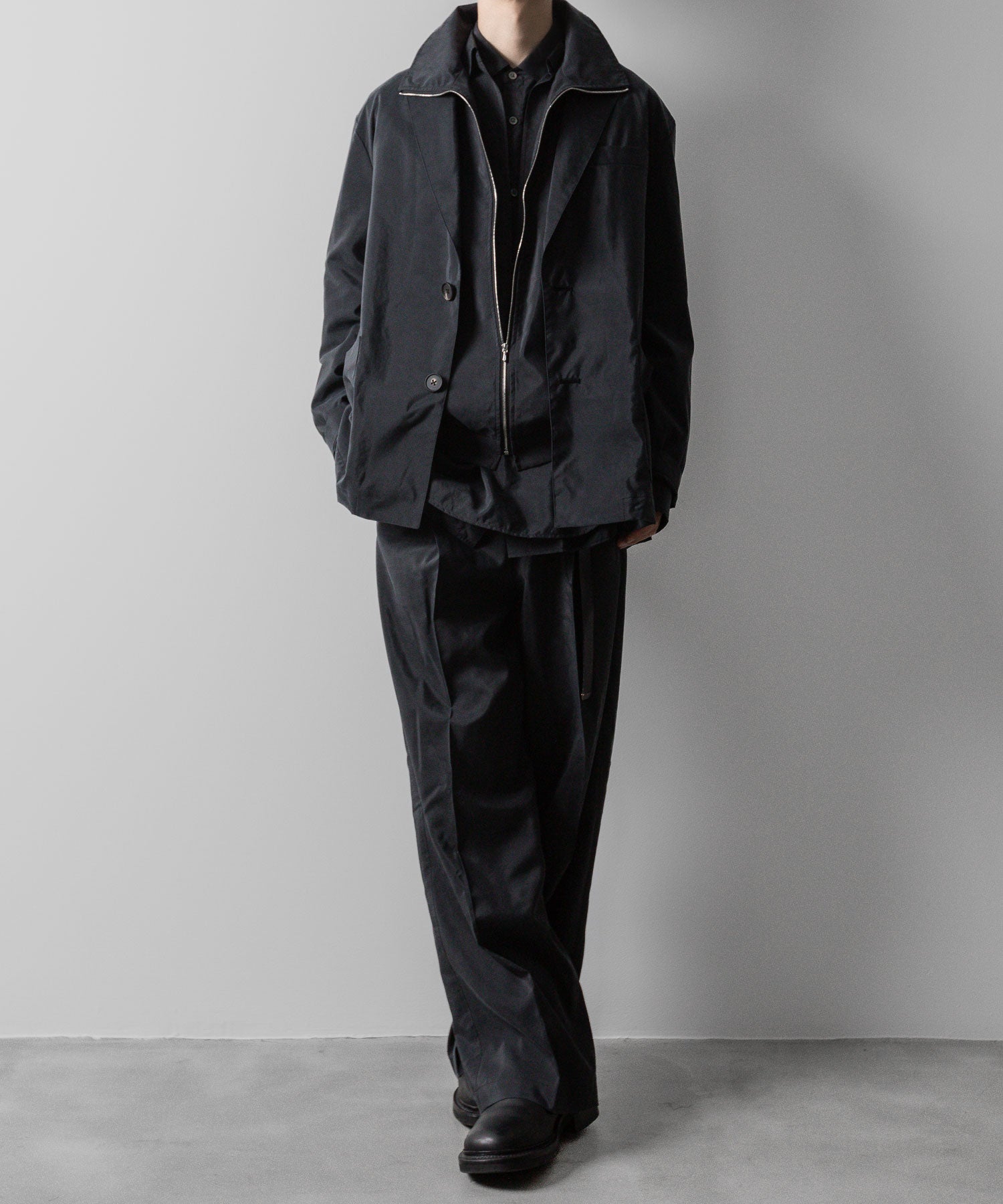 ssstein(シュタイン)の24AWコレクション SILK NYLON SKIPPER SHIRT - BLACK 公式通販サイトsession福岡セレクトショップ