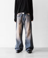 【CODA】DUST INDIGO ACID WASH BREAK CUT FLARED JEANS - DUST INDIGO