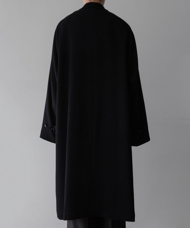 【INTÉRIM】インテリムのFLUID WOOL TRICOTINE SINGLE RAGLAN COAT - BLACK公式通販サイトsession福岡セレクトショップ
