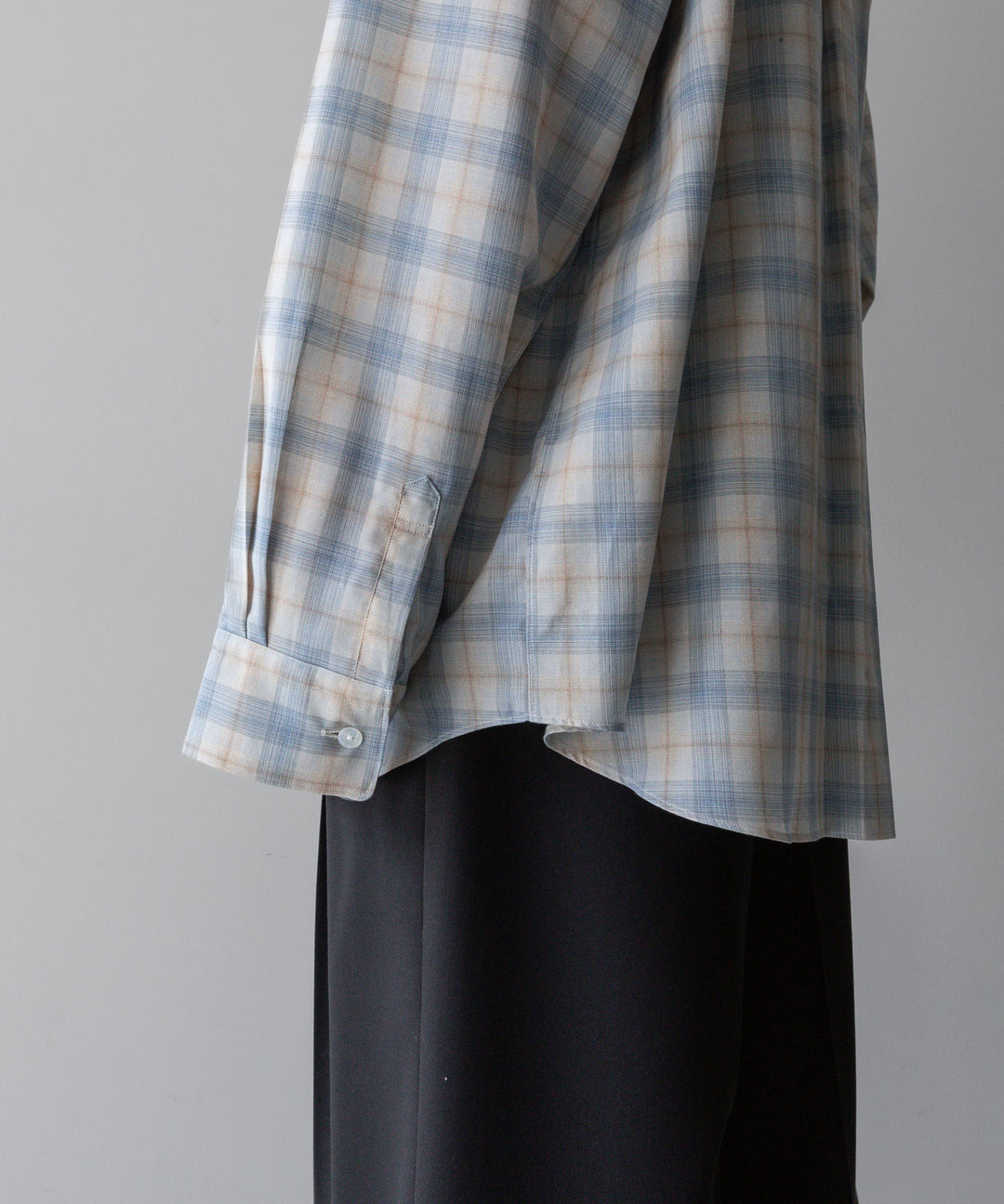 【INTÉRIM】インテリムのSUPIMA WOOL CHECK REGULAR COLLAR SHIRTS - BLUE 公式通販サイトsession福岡セレクトショップ
