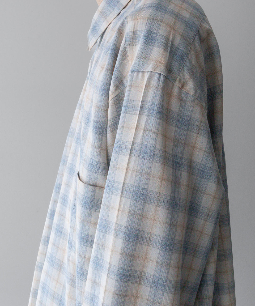 【INTÉRIM】インテリムのSUPIMA WOOL CHECK REGULAR COLLAR SHIRTS - BLUE 公式通販サイトsession福岡セレクトショップ