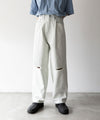 【stein】VINTAGE REPRODUCTION DAMAGE WIDE DENIM JEANS - LT.INDIGO