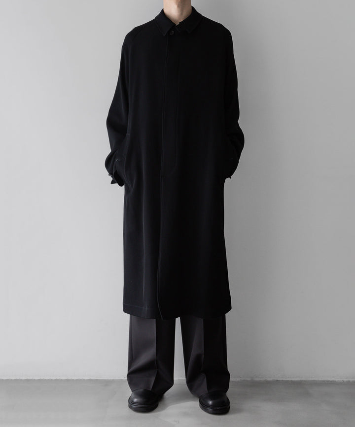 【INTÉRIM】インテリムのFLUID WOOL TRICOTINE SINGLE RAGLAN COAT - BLACK公式通販サイトsession福岡セレクトショップ