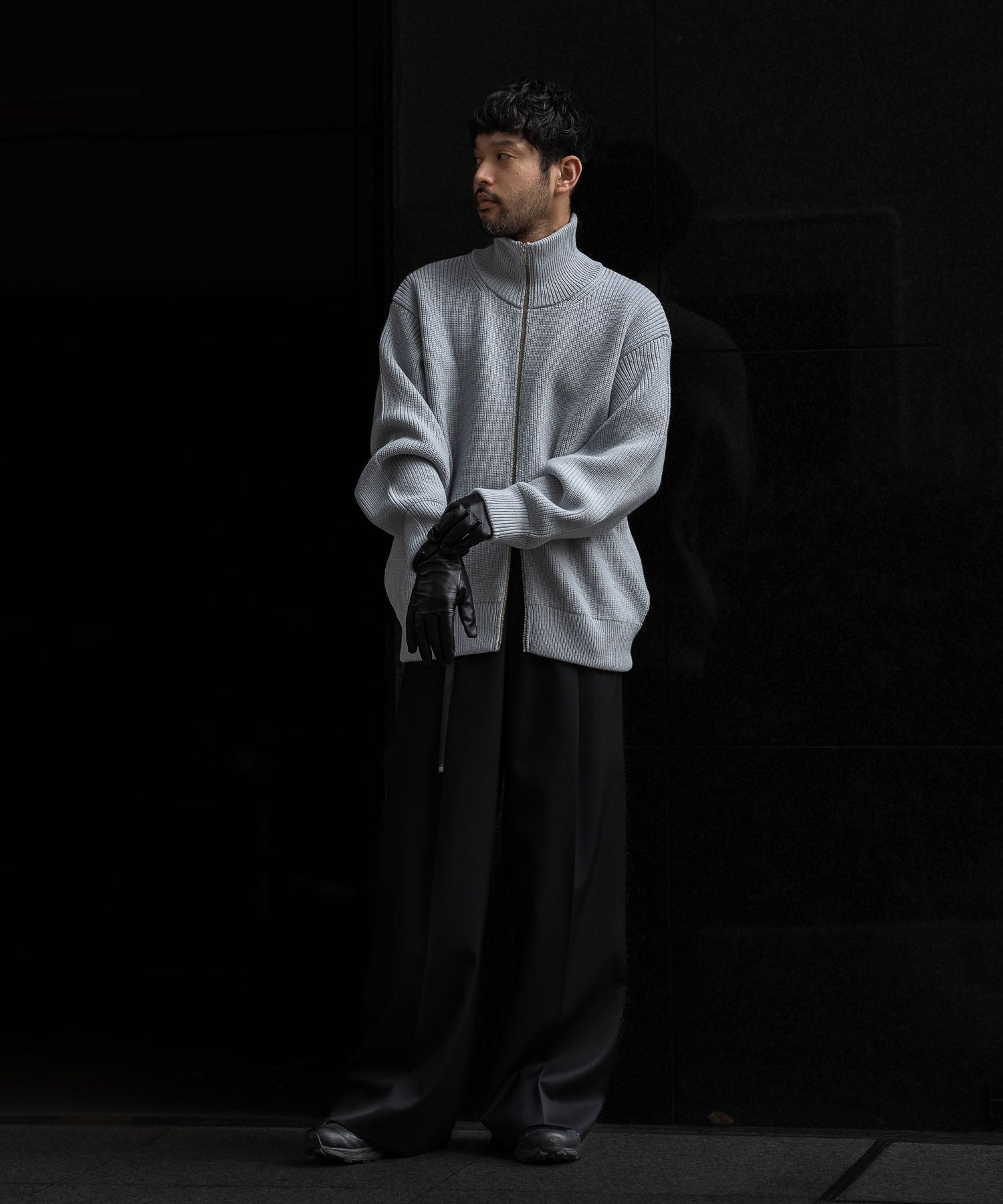 【stein】シュタイン 23AW OVERSIZED DRIVERS KNIT ZIP JACKET - OFF GREY sessionセッション福岡セレクトショップ 公式通販サイト