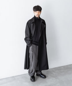 ssstein / シュタイン】WOOL FLANNEL OVERSIZED DOUBLE BREASTED COAT