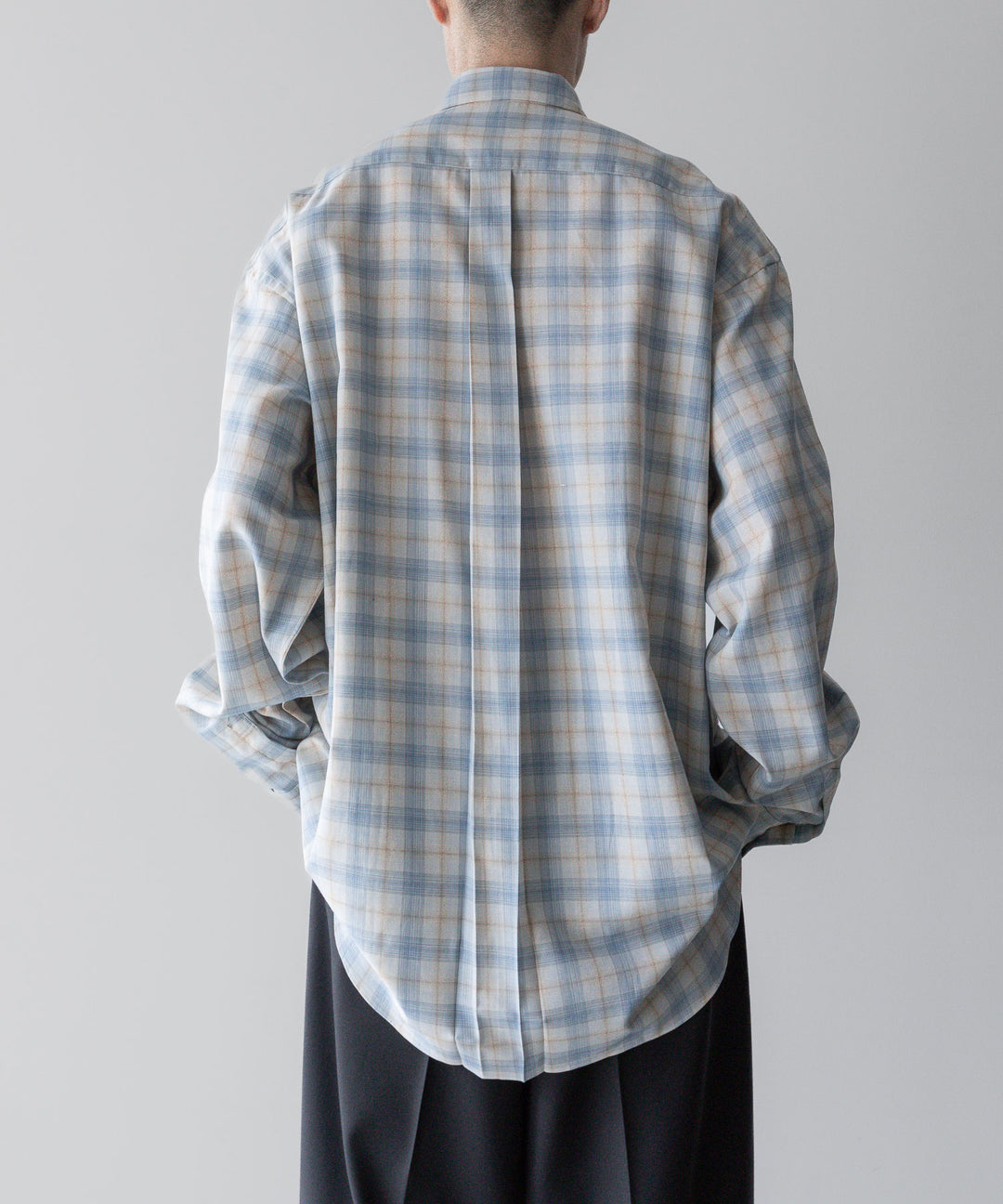 【INTÉRIM】インテリムのSUPIMA WOOL CHECK REGULAR COLLAR SHIRTS - BLUE 公式通販サイトsession福岡セレクトショップ