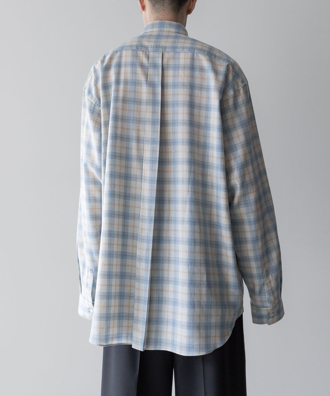 【INTÉRIM】インテリムのSUPIMA WOOL CHECK REGULAR COLLAR SHIRTS - BLUE 公式通販サイトsession福岡セレクトショップ