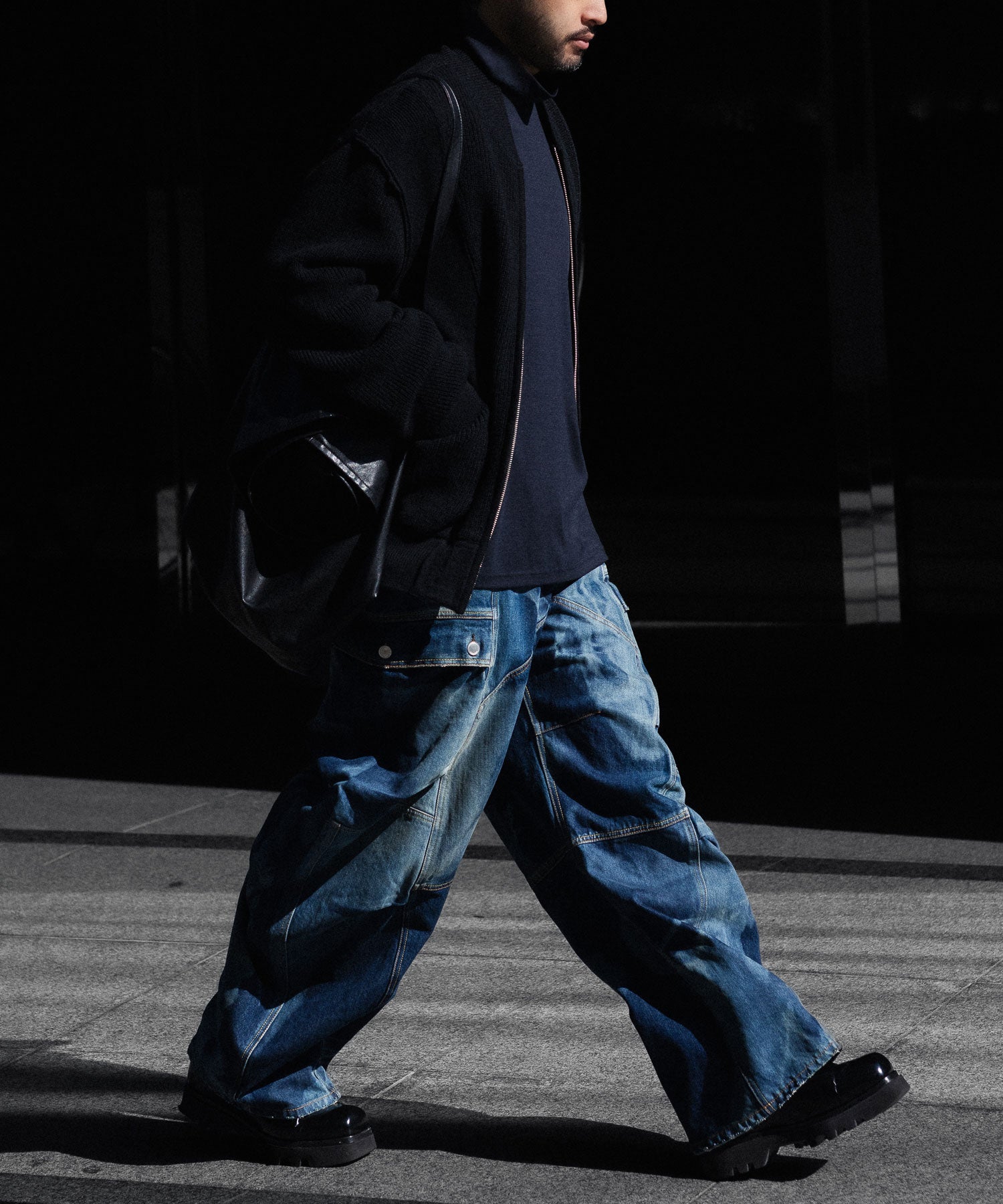 ANTHEM A アンセムエー BULKY WOOL KNIT ZIP BLOUSONのBLACK 公式通販サイトsession福岡セレクトショップ