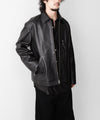 【ANTHEM A】BUFFALO CARF MINIMAL RIDING JACKET - BLACK