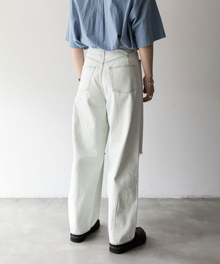 stein(シュタイン)の23AWコレクションVINTAGE REPRODUCTION DAMAGE WIDE DENIM JEANSのLT.INDIGO