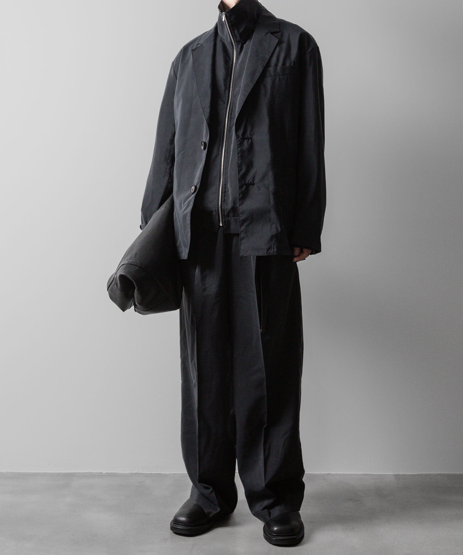 ssstein(シュタイン)の24AWコレクション SILK NYLON EASY WIDE TROUSERS - BLACK 公式通販サイトsession福岡セレクトショップ