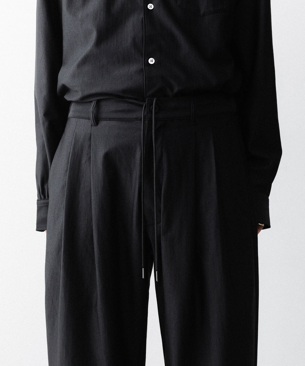 KANEMASA PHIL. カネマサフィルの36G WOOL TROUSERSのBLACK 公式通販サイトsession福岡セレクトショップ