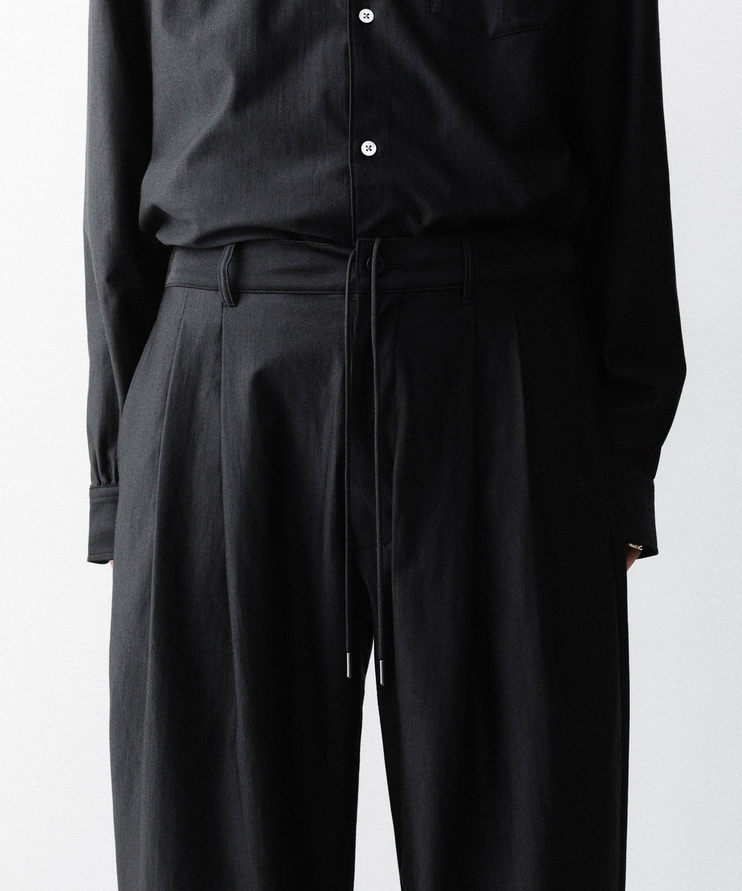 KANEMASA PHIL. カネマサフィルの36G WOOL TROUSERSのBLACK 公式通販サイトsession福岡セレクトショップ