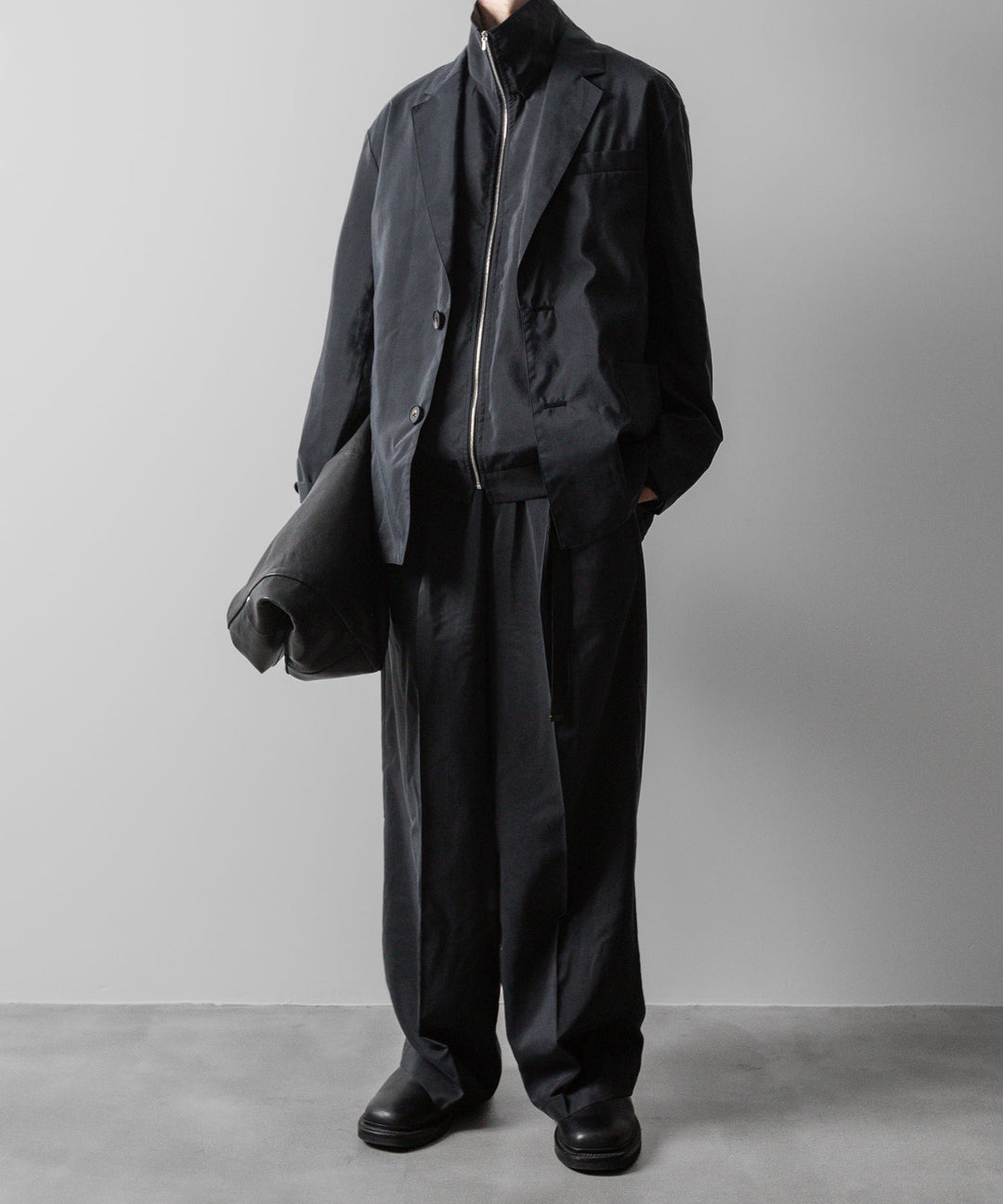 ssstein(シュタイン)の24AWコレクション SILK NYLON ZIP UP BLOUSON - BLACK 公式通販サイトsession福岡セレクトショップ