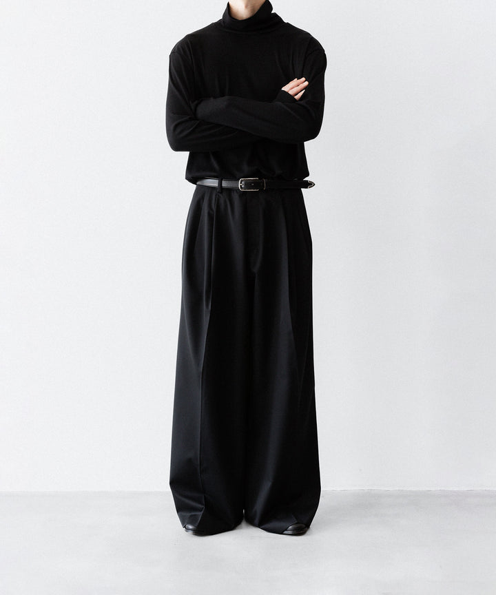 SUBLATIONS サブレーションズのSUPER140 3TUCK BAGGY TROUSERSのBLACK 公式通販サイトsession福岡セレクトショップ