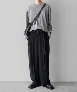 ATTACHMENT アタッチメントのSORIBIA TWILL BELTED WIDE TROUSERS-BLACKの公式通販サイトsession福岡セレクトショップ