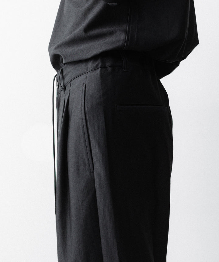 KANEMASA PHIL. カネマサフィルの36G WOOL TROUSERSのBLACK 公式通販サイトsession福岡セレクトショップ