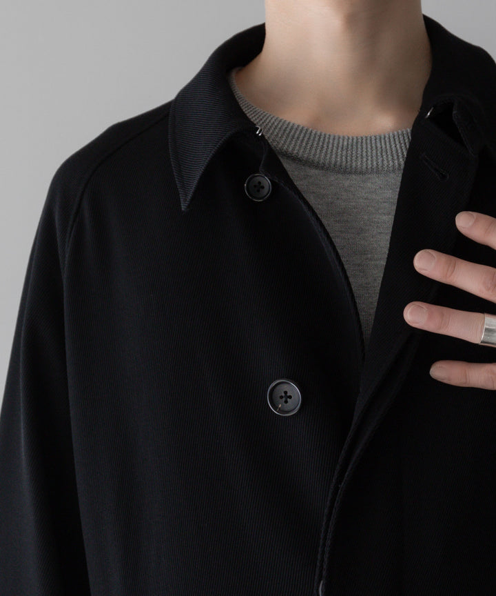 【INTÉRIM】インテリムのFLUID WOOL TRICOTINE SINGLE RAGLAN COAT - BLACK公式通販サイトsession福岡セレクトショップ