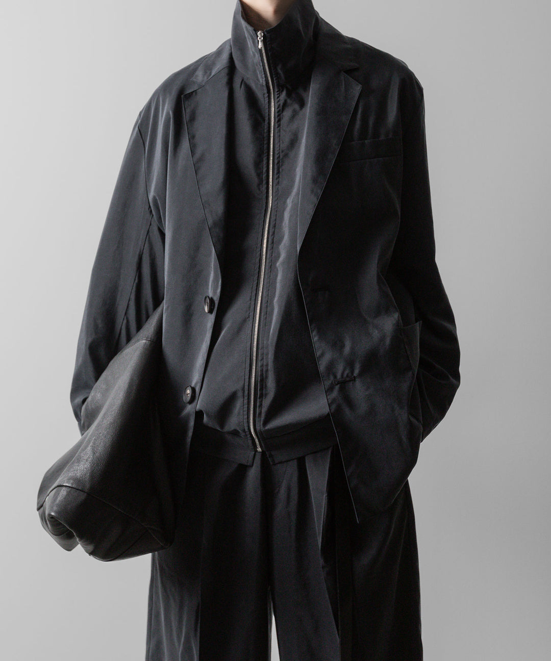 ssstein(シュタイン)の24AWコレクション SILK NYLON ZIP UP BLOUSON - BLACK 公式通販サイトsession福岡セレクトショップ