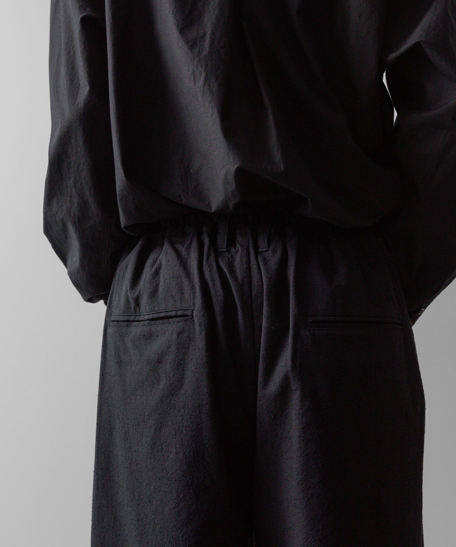 ssstein(シュタイン)の24AWコレクション SILK NEP CLOTH EASY WIDE TROUSERS - BLACK 公式通販サイトsession福岡セレクトショップ