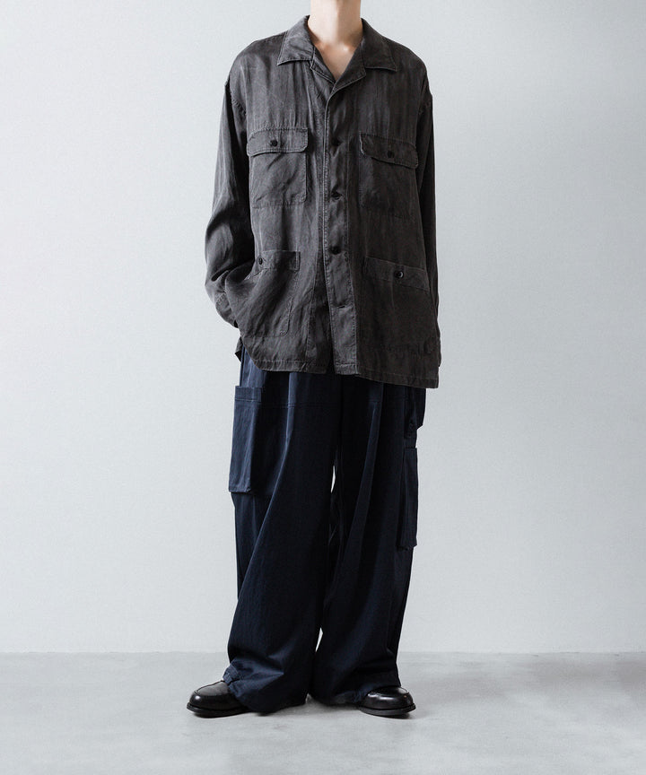 ANTHEM A-アンセムエーのPIGMENT CUPRO OPEN COLLAR SHIRTのCHARCOAL 公式通販サイトsession福岡セレクトショップ