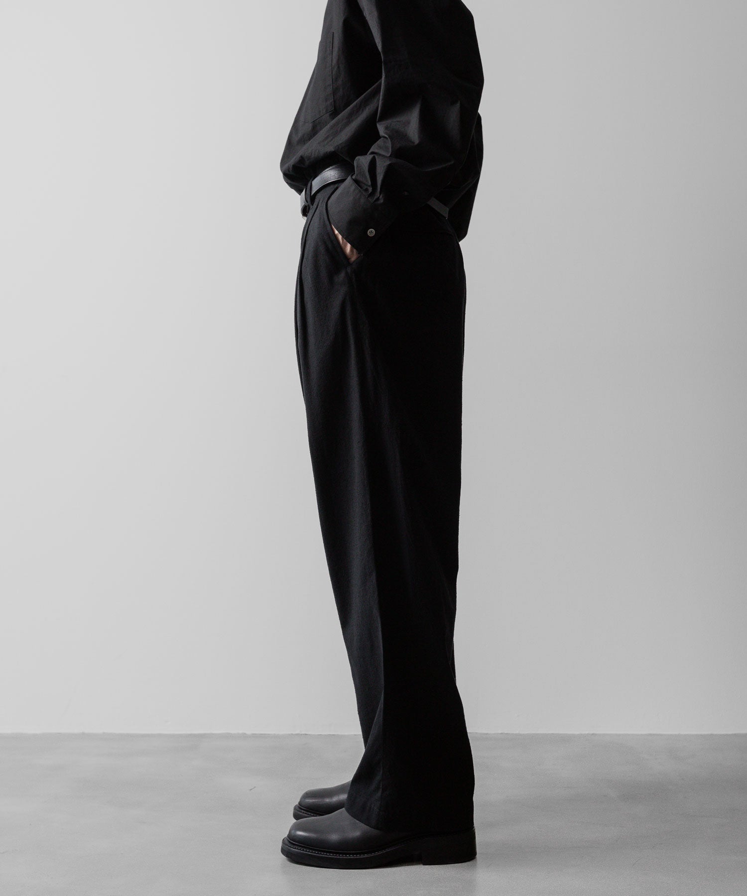 ssstein(シュタイン)の24AWコレクション SILK NEP CLOTH EASY WIDE TROUSERS - BLACK 公式通販サイトsession福岡セレクトショップ