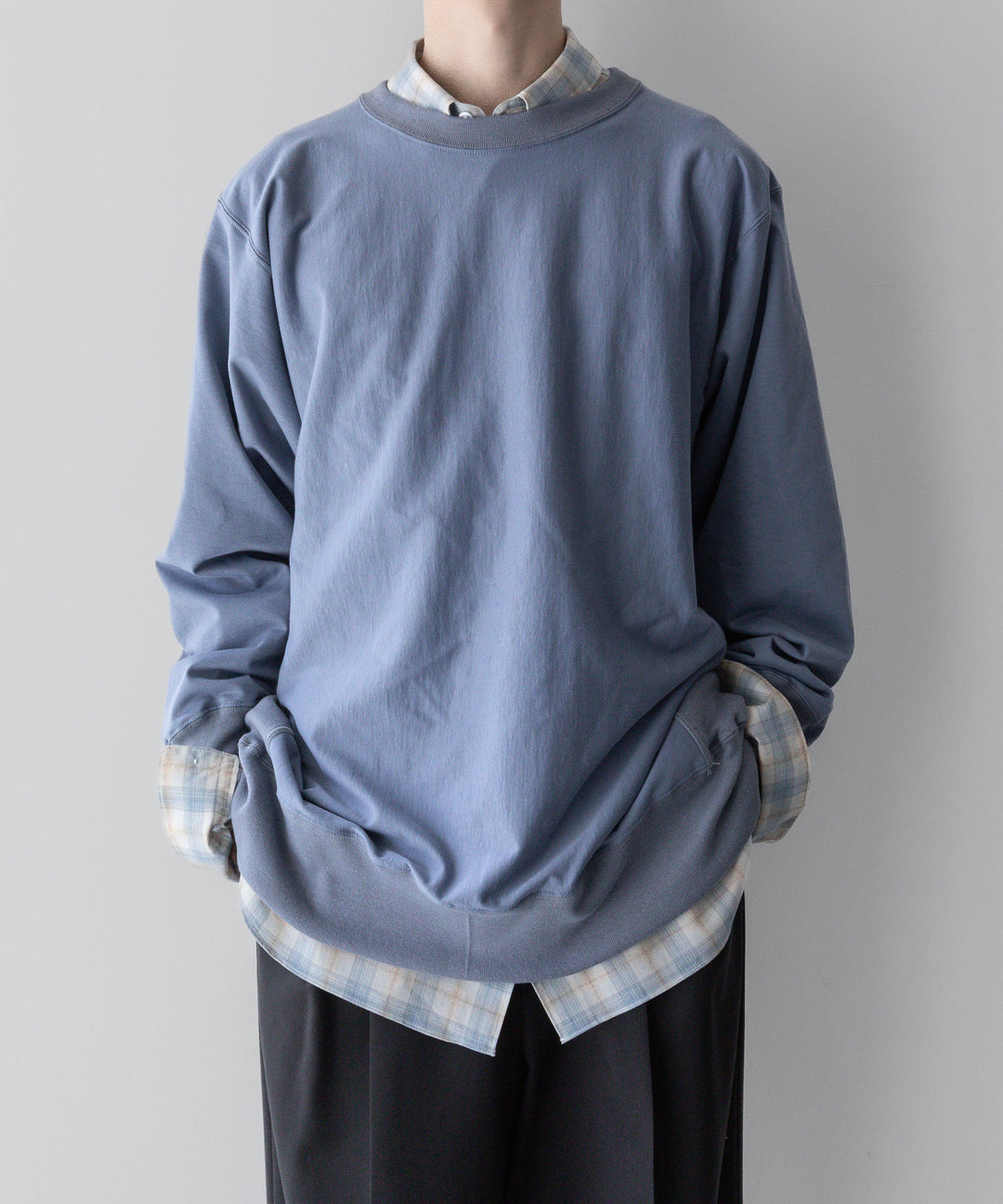 【INTÉRIM】インテリムのREVERSE WAVE L/S HIGH GAGE SWEAT SHIRT - F.BLUE公式通販サイトsession福岡セレクトショップ