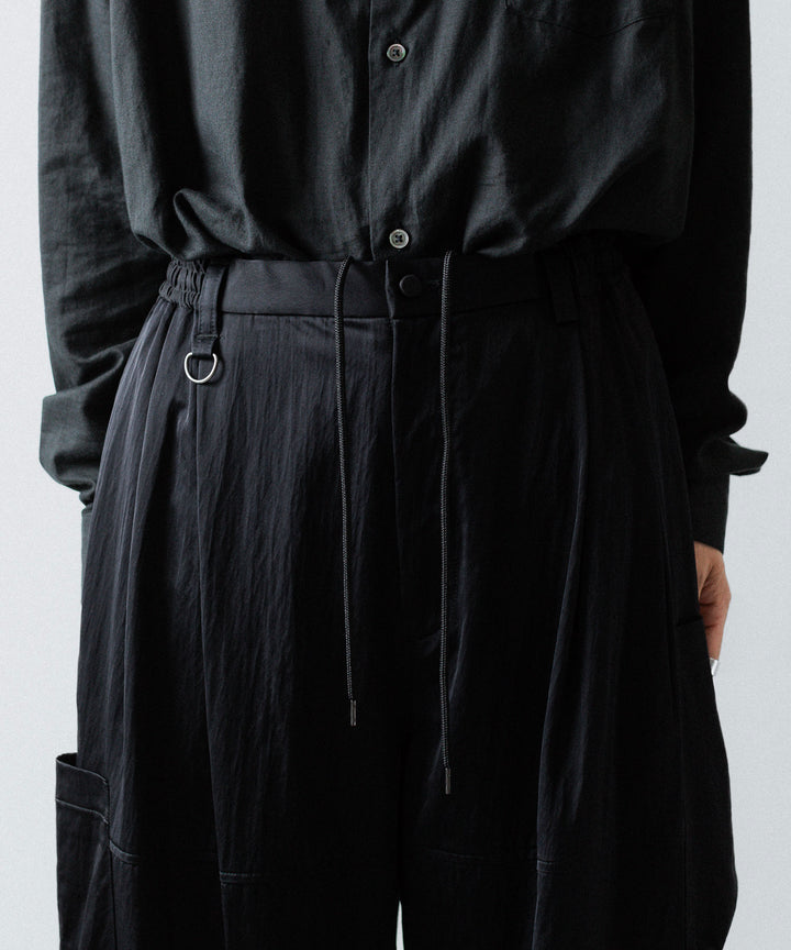 ANTHEM A-アンセムエーのSATIN MILITARY EASY PANTSのBLACK 公式通販サイトsession福岡セレクトショップ 